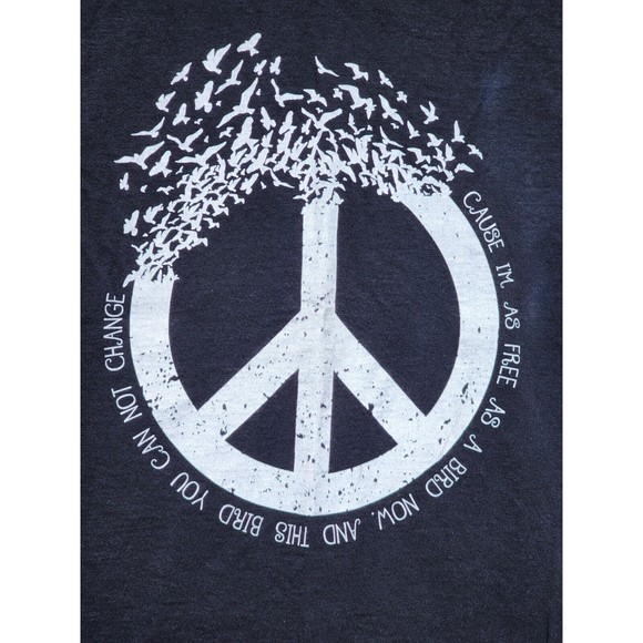 Freebird Lynyrd Skynyrd Peace Sign Black Size S 'Cause Im as free as a bird....' - Picture 2 of 5